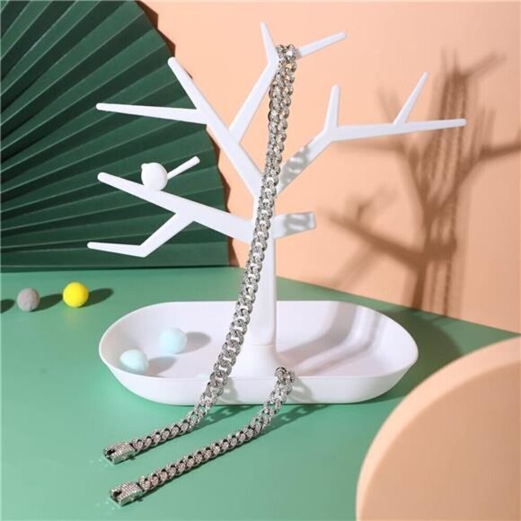 2 Pieces Cuban Link Chain for Women Cuban Necklace Bracelet Heavy - Picture 5 of 7